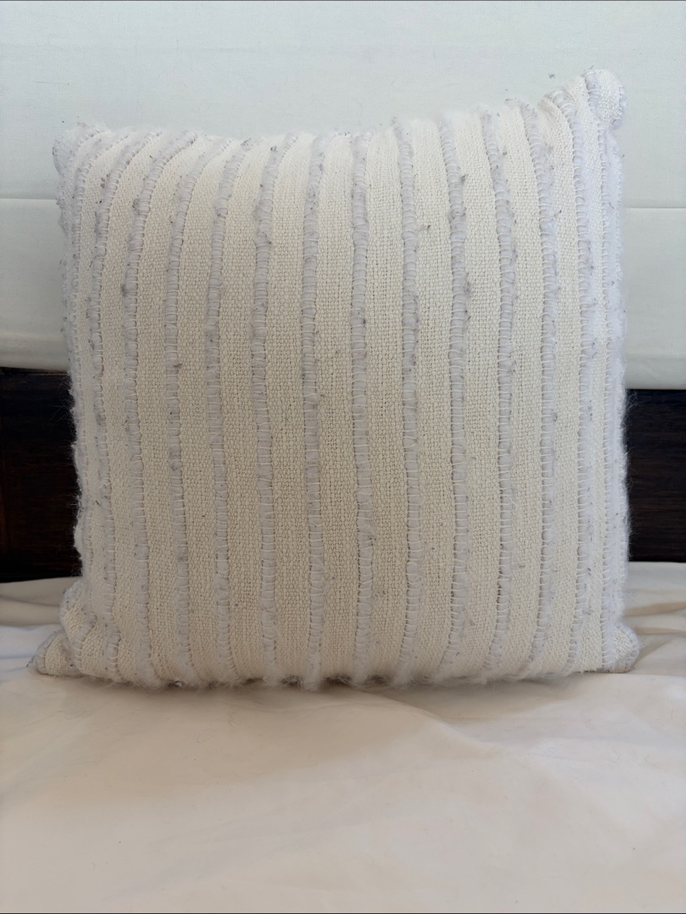 West Elm Cream Textured Stripe Accent Pillow Cover